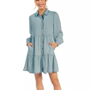 Serra Light Blue Midi Dress